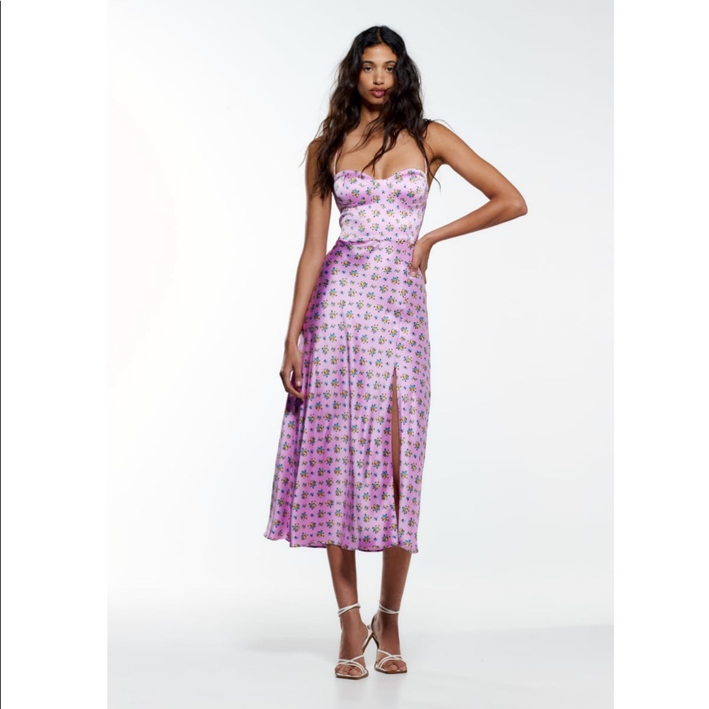 ZARA Satin Midi Dress